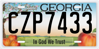 GA license plate CZP7433