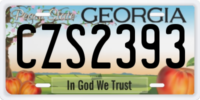 GA license plate CZS2393