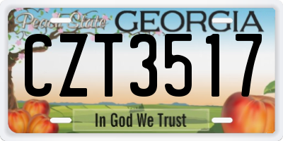 GA license plate CZT3517