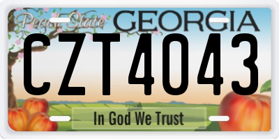 GA license plate CZT4043