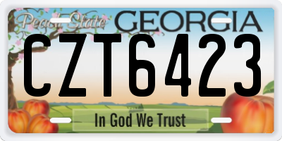 GA license plate CZT6423