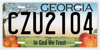 GA license plate CZU2104