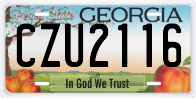 GA license plate CZU2116