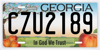 GA license plate CZU2189