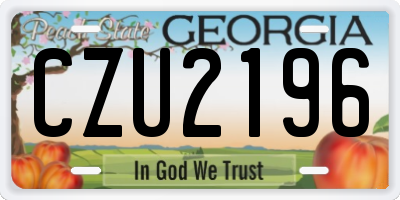 GA license plate CZU2196