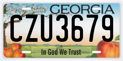 GA license plate CZU3679