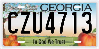 GA license plate CZU4713
