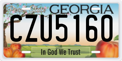 GA license plate CZU5160