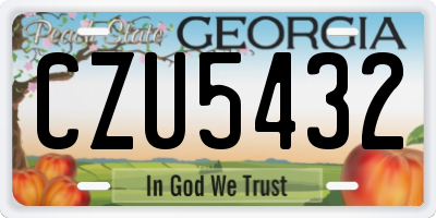 GA license plate CZU5432