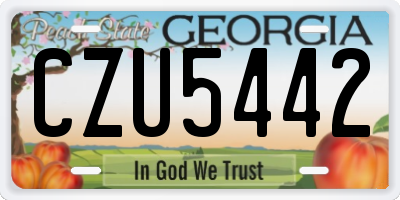 GA license plate CZU5442