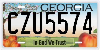 GA license plate CZU5574