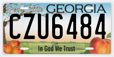 GA license plate CZU6484