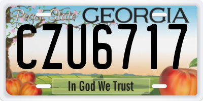 GA license plate CZU6717