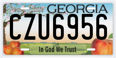 GA license plate CZU6956