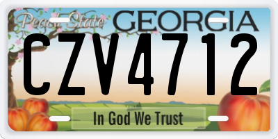 GA license plate CZV4712