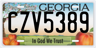 GA license plate CZV5389