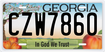 GA license plate CZW7860