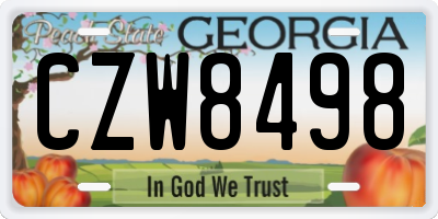 GA license plate CZW8498
