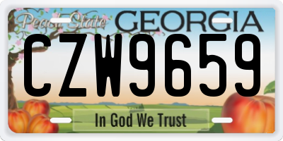GA license plate CZW9659