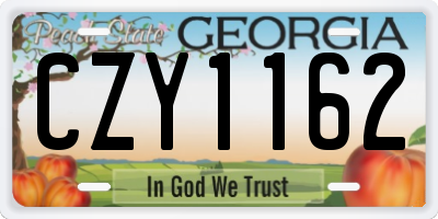 GA license plate CZY1162