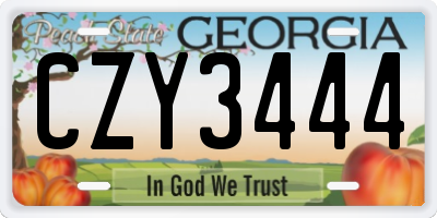 GA license plate CZY3444