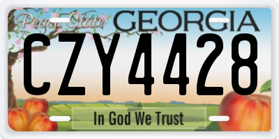 GA license plate CZY4428