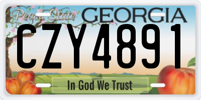 GA license plate CZY4891