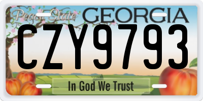 GA license plate CZY9793