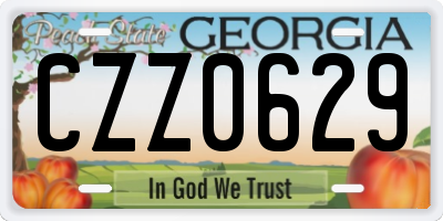 GA license plate CZZ0629