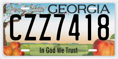 GA license plate CZZ7418