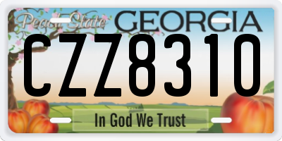 GA license plate CZZ8310