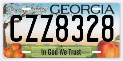 GA license plate CZZ8328