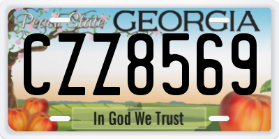 GA license plate CZZ8569