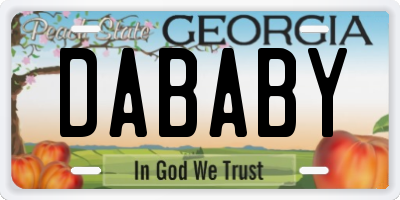 GA license plate DABABY