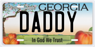 GA license plate DADDY