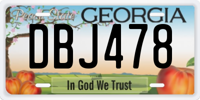 GA license plate DBJ478