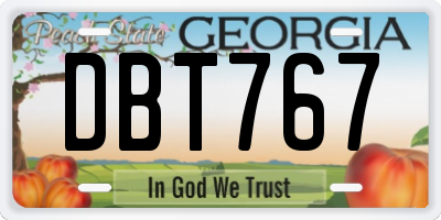 GA license plate DBT767