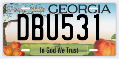 GA license plate DBU531