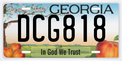 GA license plate DCG818