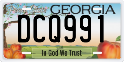 GA license plate DCQ991