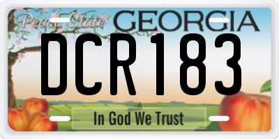 GA license plate DCR183