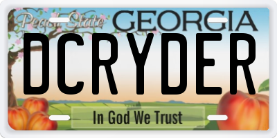 GA license plate DCRYDER