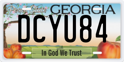 GA license plate DCYU84