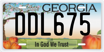 GA license plate DDL675