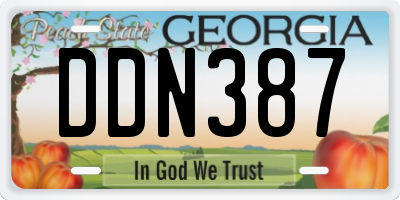 GA license plate DDN387