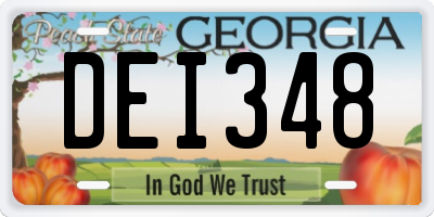 GA license plate DEI348