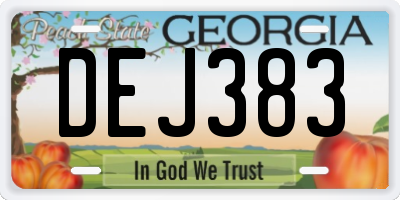 GA license plate DEJ383