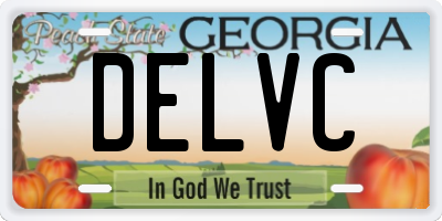 GA license plate DELVC