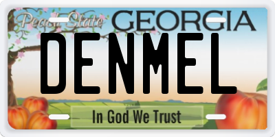 GA license plate DENMEL