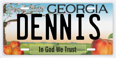 GA license plate DENNIS